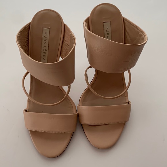 Pura Lopez High Heel Shoes Natural 37EU - Picture 1 of 9
